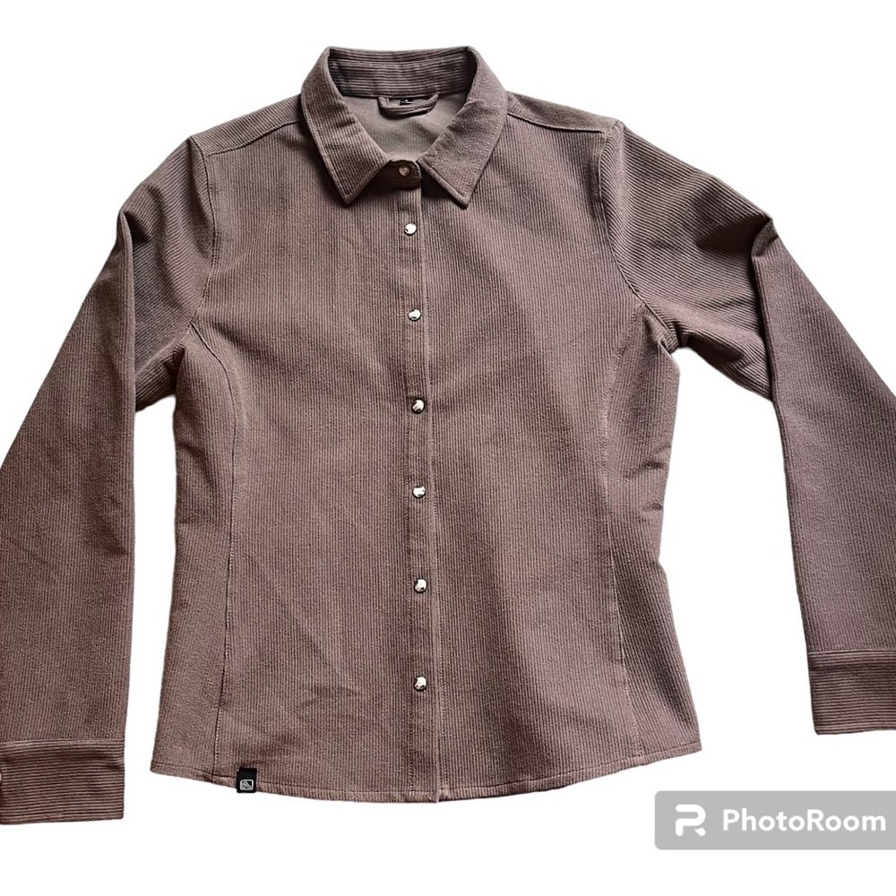 Flylow brown corduroy button down shirt